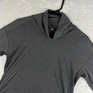 Lululemon Turtleneck Pullover Womens Medium Gray See You In Savasana Split Back